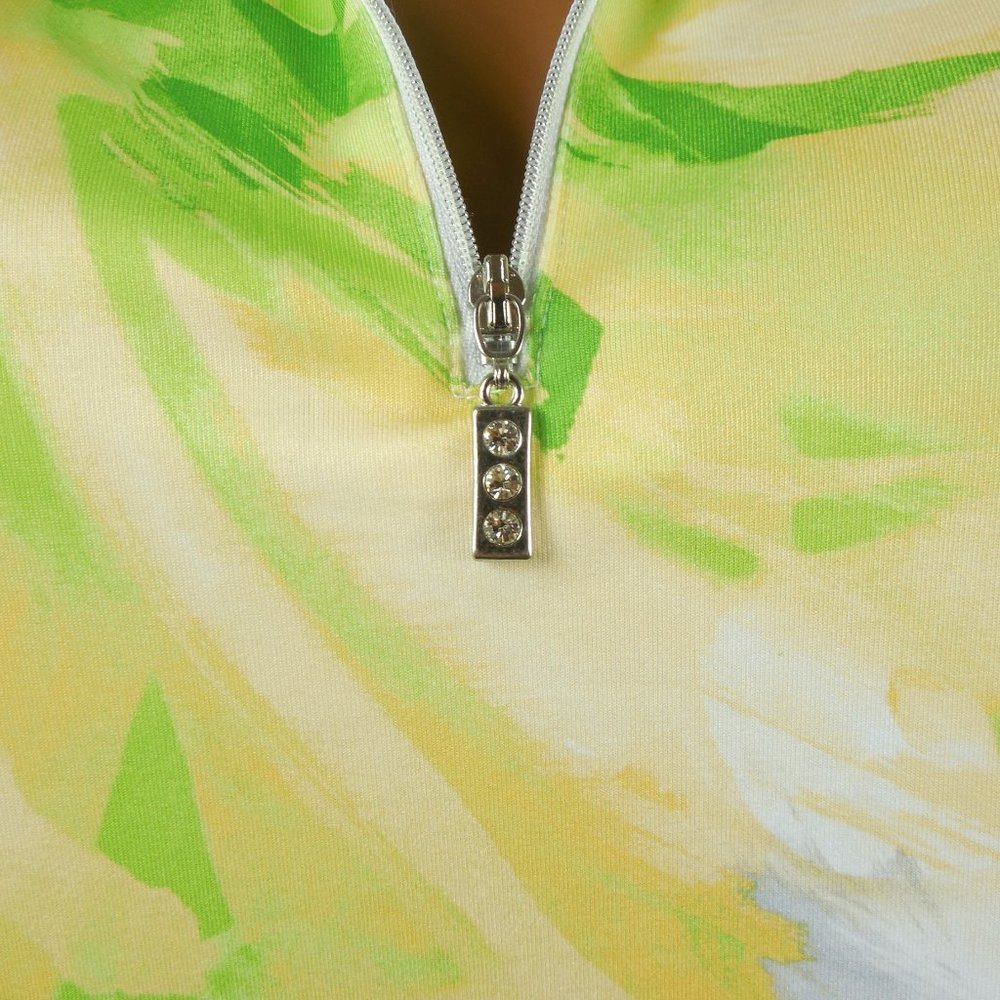 CHICO'S Zenergy Golf New Top XL Sz 3 Stay Cool Shirt Stretch Rhinestone Zipper - Picture 4 of 11